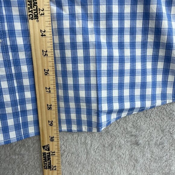 NEW Gap Men's Size L Short Sleeve Blue Plaid Button up Shirt - Picture 6 of 9